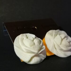 Rose Styled Marble Stud Earrings